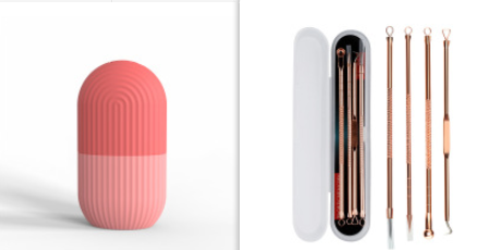Silicone Ice Tray: Beauty Lifting Face Tool with Massager Roller Ball